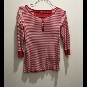 Ladies orange and white striped blouse. Size S